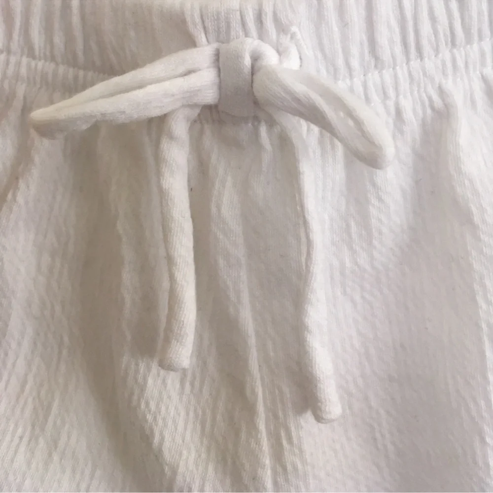 Lace Trim Gauze Crinkle Shorts